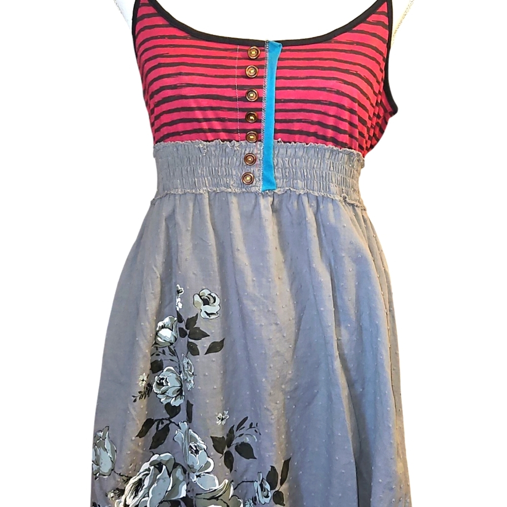 Rewind Red and Black Sundress Sleeveless Scoop Neck Midi